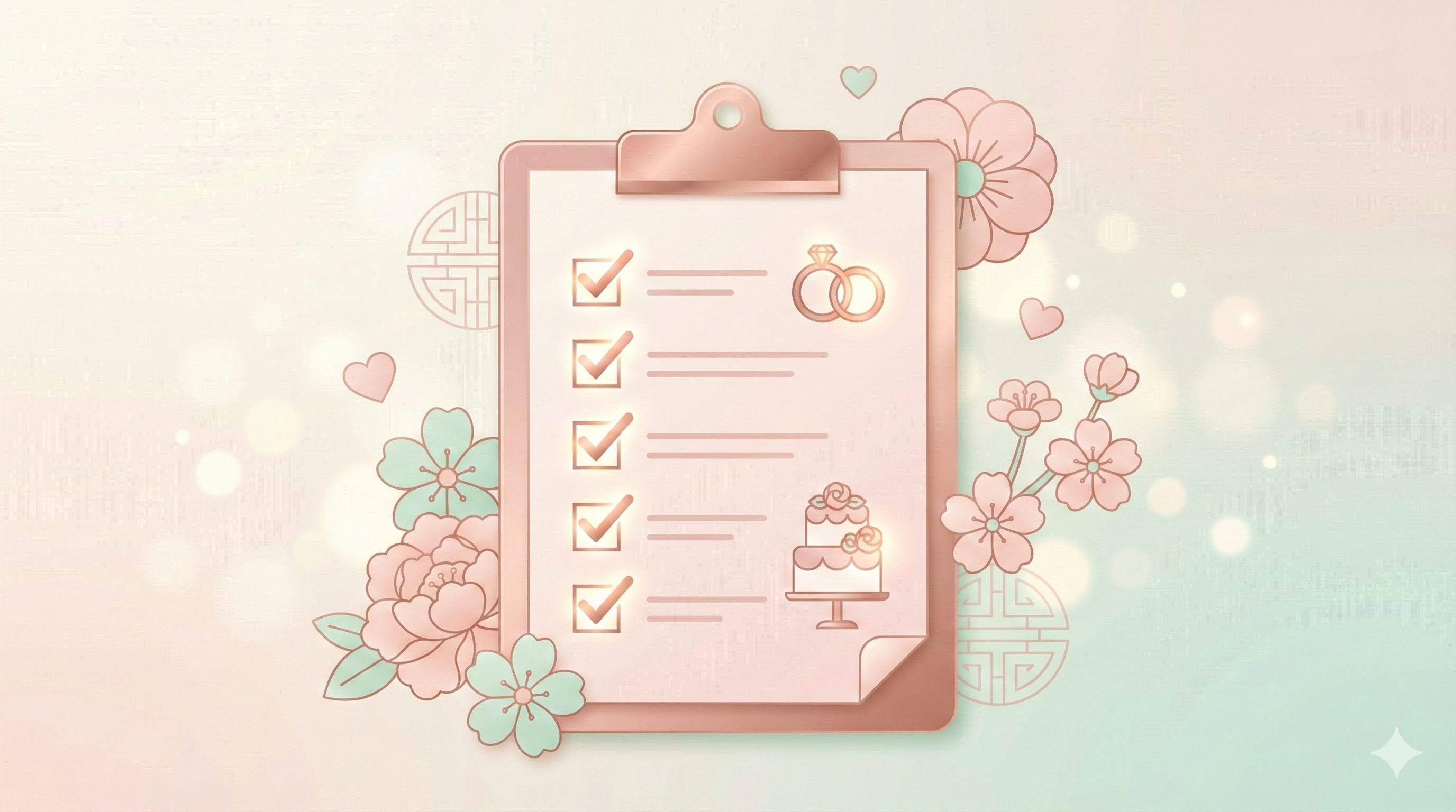 웨딩 체크리스트와 예산 계획표 이미지