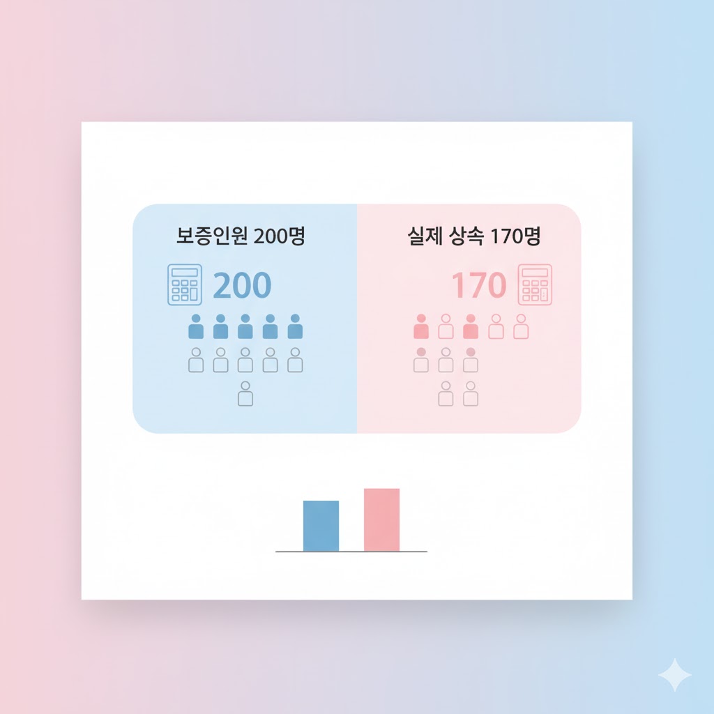 웨딩홀 보증인원과 비용 계산을 나타내는 인포그래픽