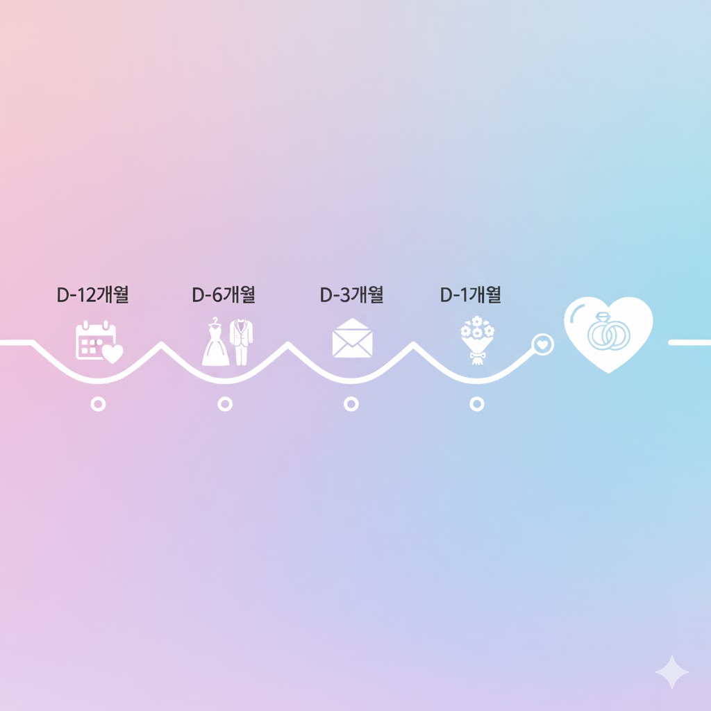 결혼 준비 12개월 타임라인 인포그래픽