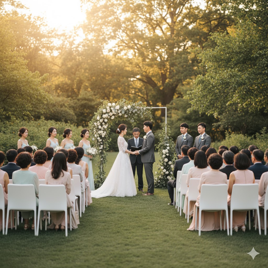 소규모 가든 웨딩 장면